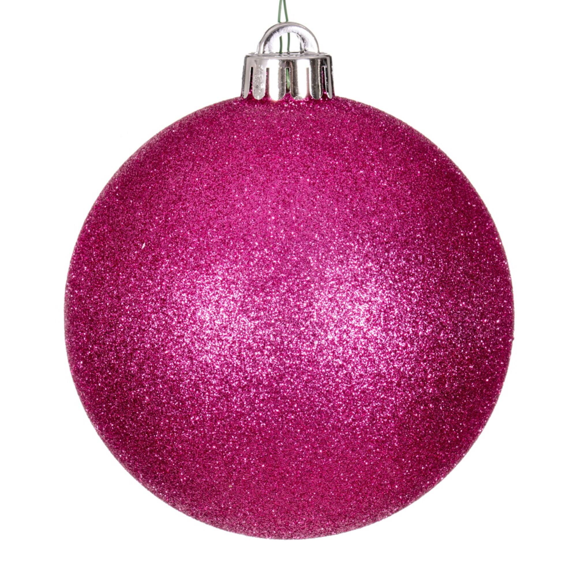 Front. Vickerman - 12" Hot Pink Glitter Ball Drilled Cap - Hot Pink.