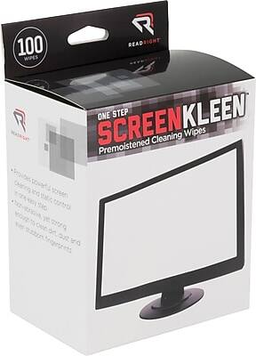 100 WIPES

READ RIGHT

ONE STEP SCREEN KLEEN
Premoistened Cleaning Wipes

- Provides powerful screen cleaning and static control
- Non-abrasive, non-toxic, and non-streaking
- Tough yet gentle enough to clean dust, dirt, and fingerprints