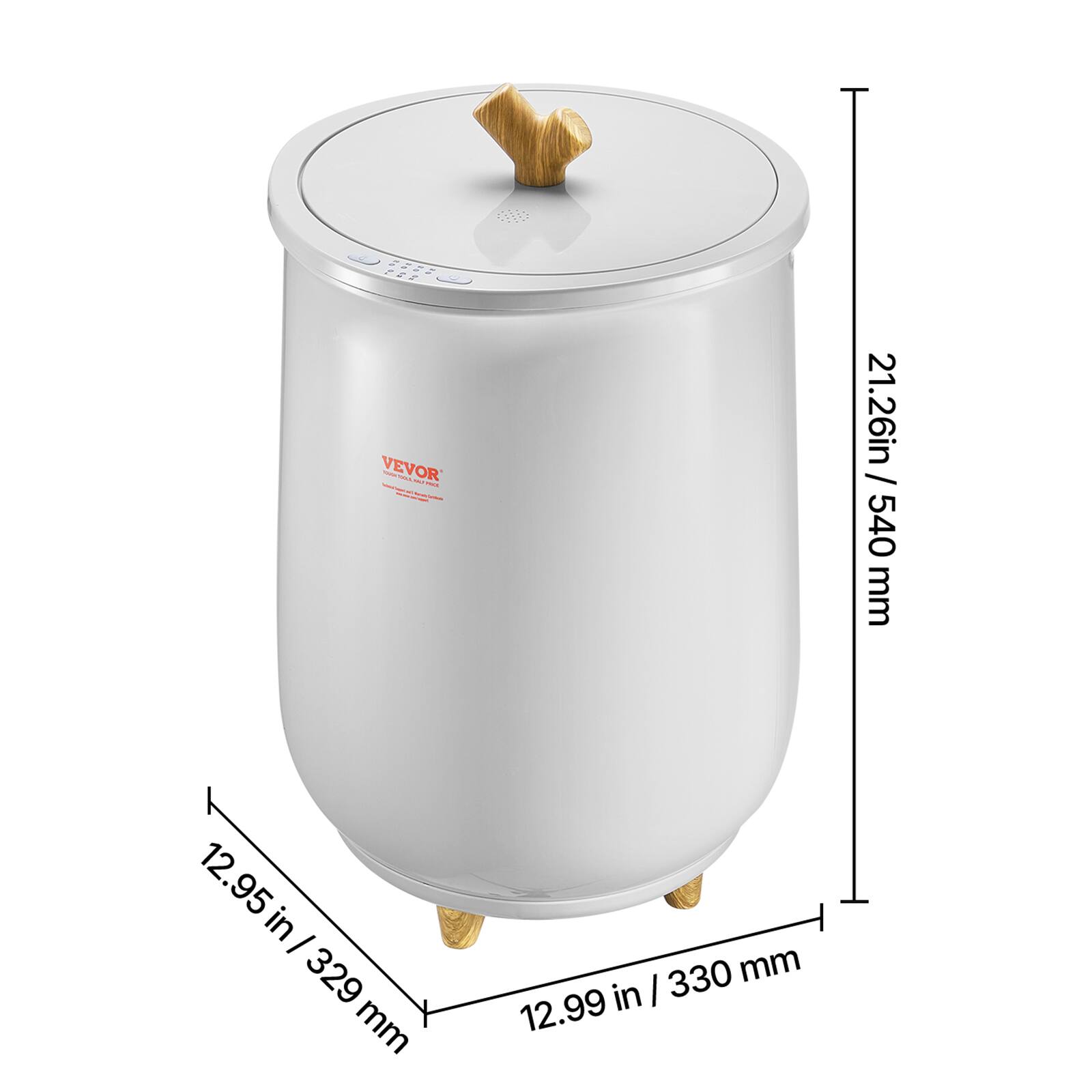 VEVOR

- Diameter: 21.26 in / 540 mm
- Height: 12.95 in / 329 mm
- Width: 12.99 in / 330 mm