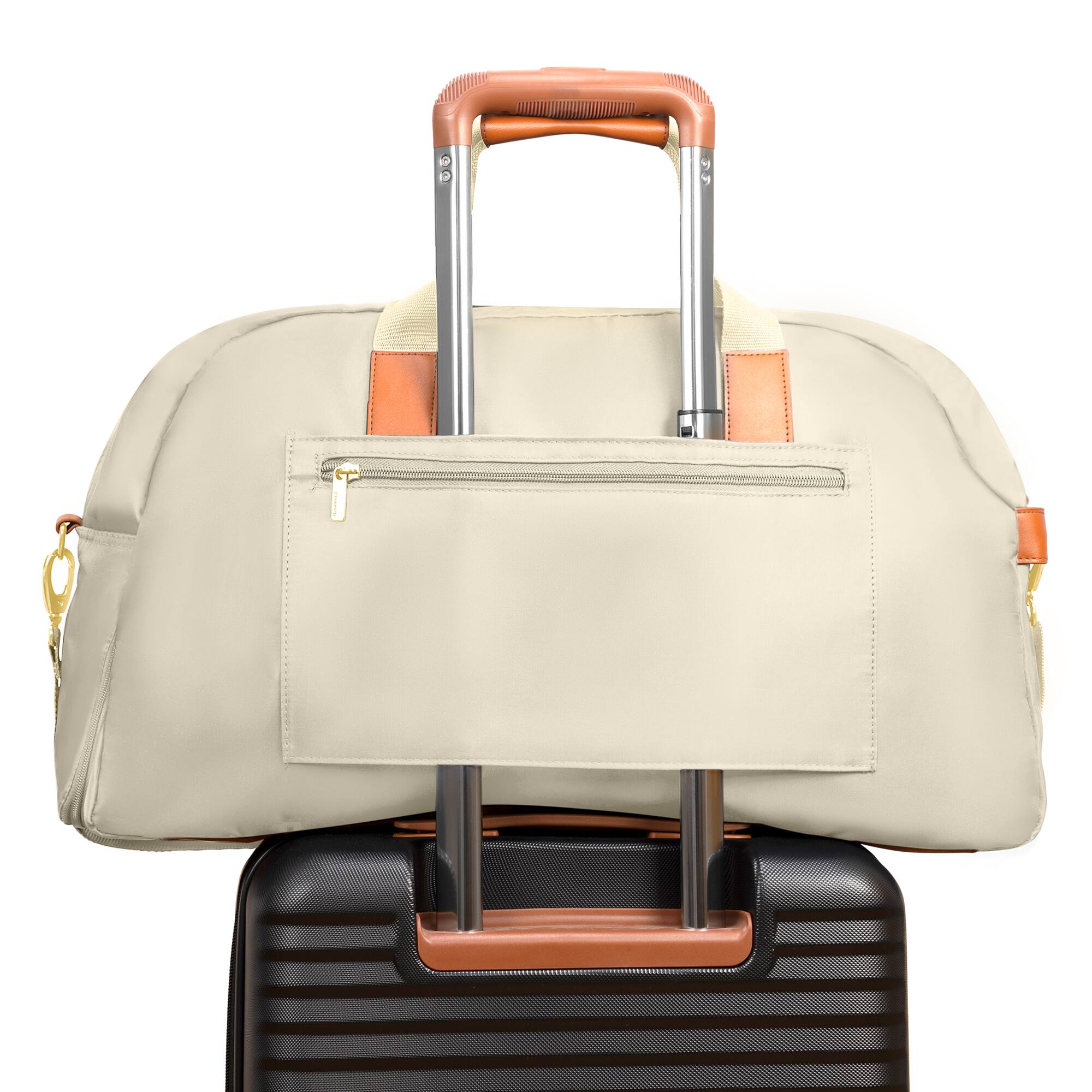Alt View 4. Champs - Vintage Weekender Duffel Bag - Ivory.