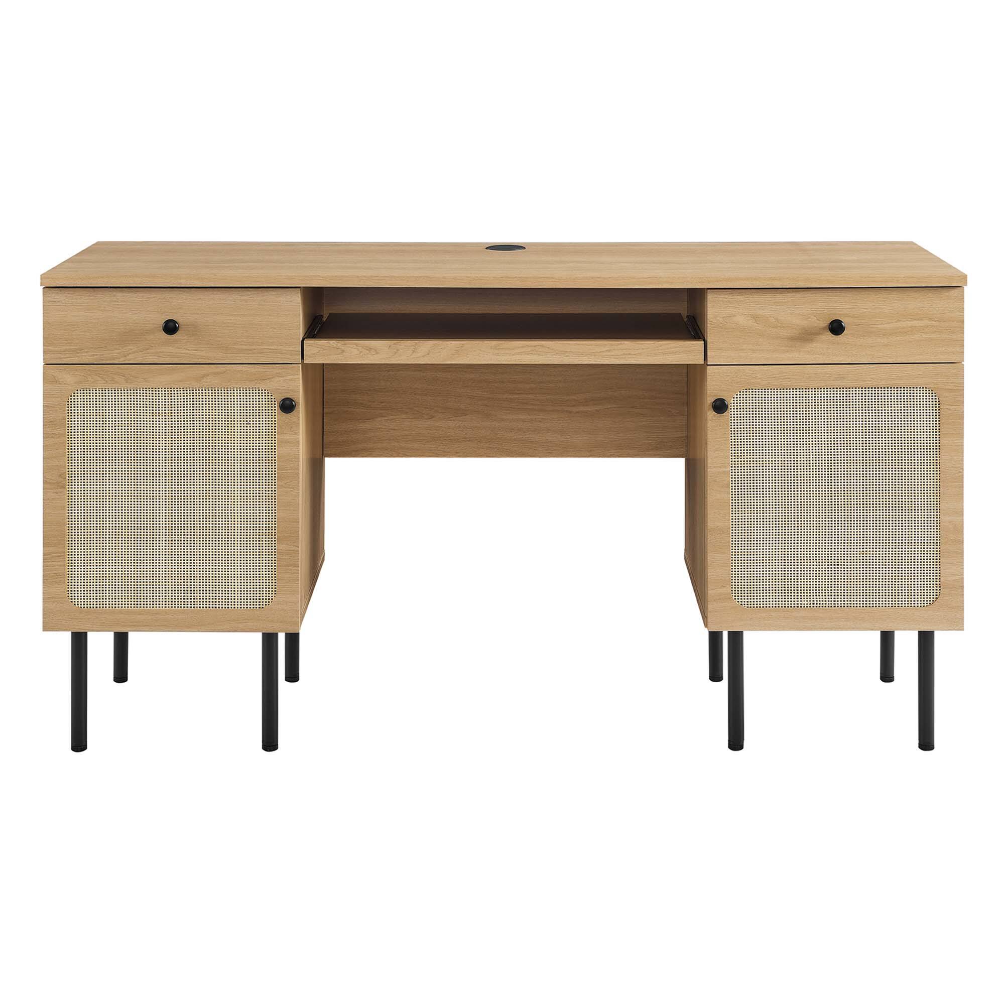 Alt View 2. Modway - Chaucer Office Desk by Modway - Oak.