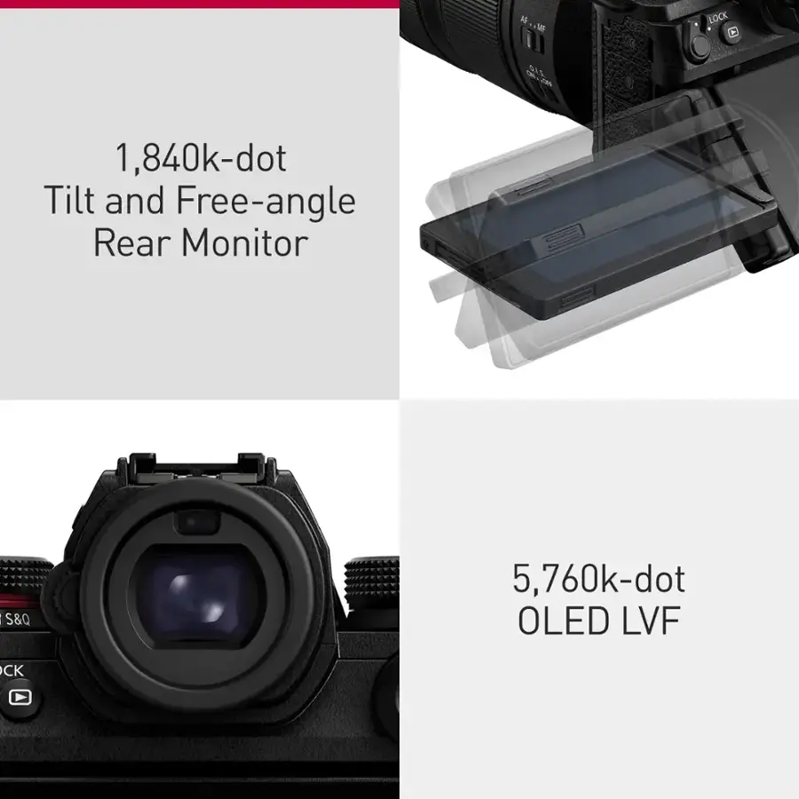 A Nikon D810 camera with a 1,840k-dot Tilt and Free-angle Rear Monitor.
