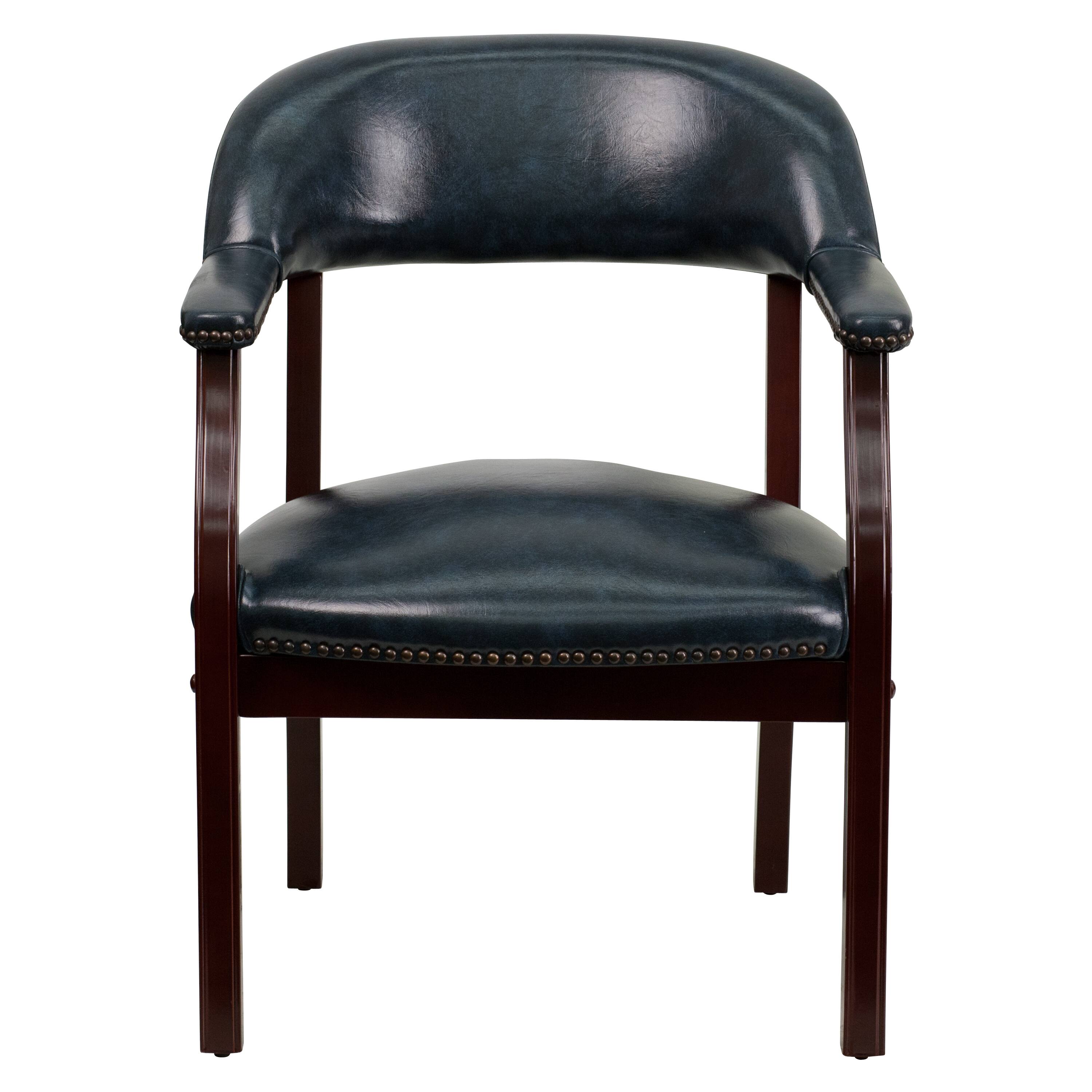 Alt View 7. Emma + Oliver - Conference Chair with Accent Nail Trim - Navy Vinyl.