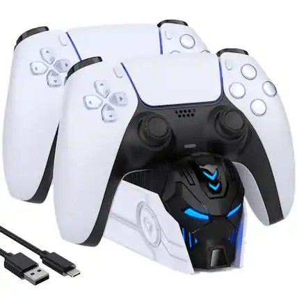 Front. Kitcheniva - PS5 Controller Charger Dual Fast Charging Station for PlayStation5 DualSense US.