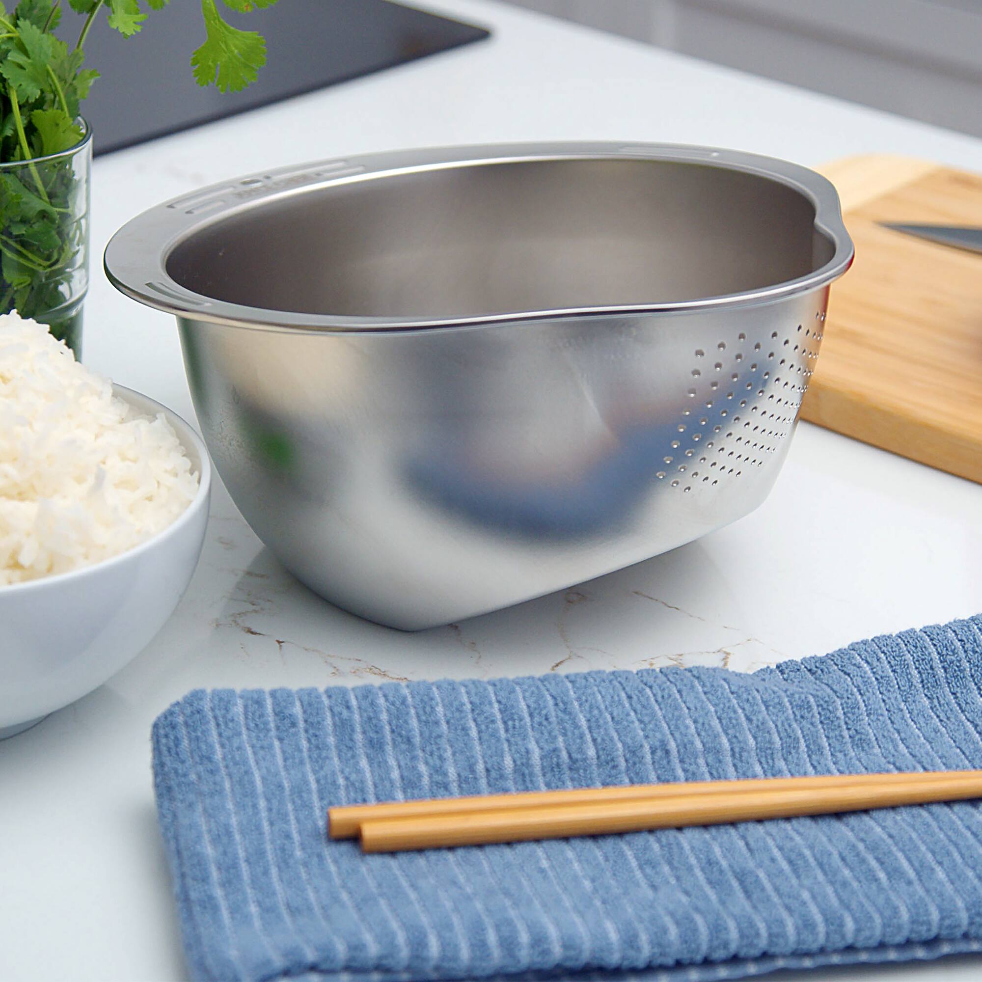 Alt View 7. Escali - Joyce Chen Rice Washer, Colander, and Strainer - Silver.