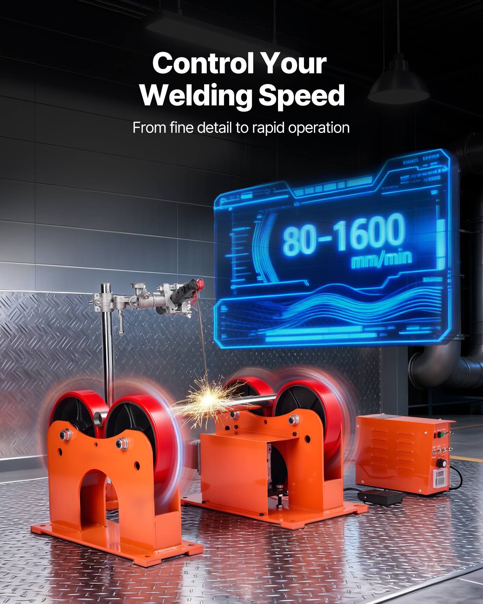 Control Your Welding Speed  
From fine detail to rapid operation  
80-1600 mm/min