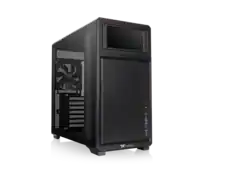 Front. Thermaltake - Thermaltake TR300; 6.0" LCD; Mid Tower; 1x120mm Fan; ATX/mATX/mITX; 360mm Rad; 410mm GPU; Black - Black.