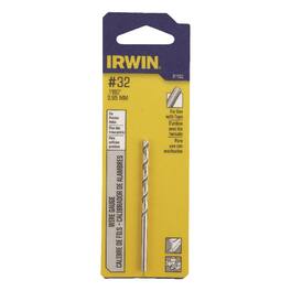 Irwin - 32 X 2-3/4 in. L High Speed Steel Jobber Length Wire Gauge Bit Straight Shank 1 pk