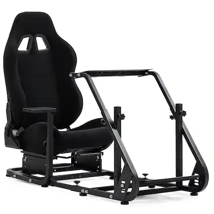 Front. Dardoo - Dardoo - Square Tube Racing Sim Cockpit Fit for Logitech G923 G29, for MOZA R9 R12 - Black - Black.