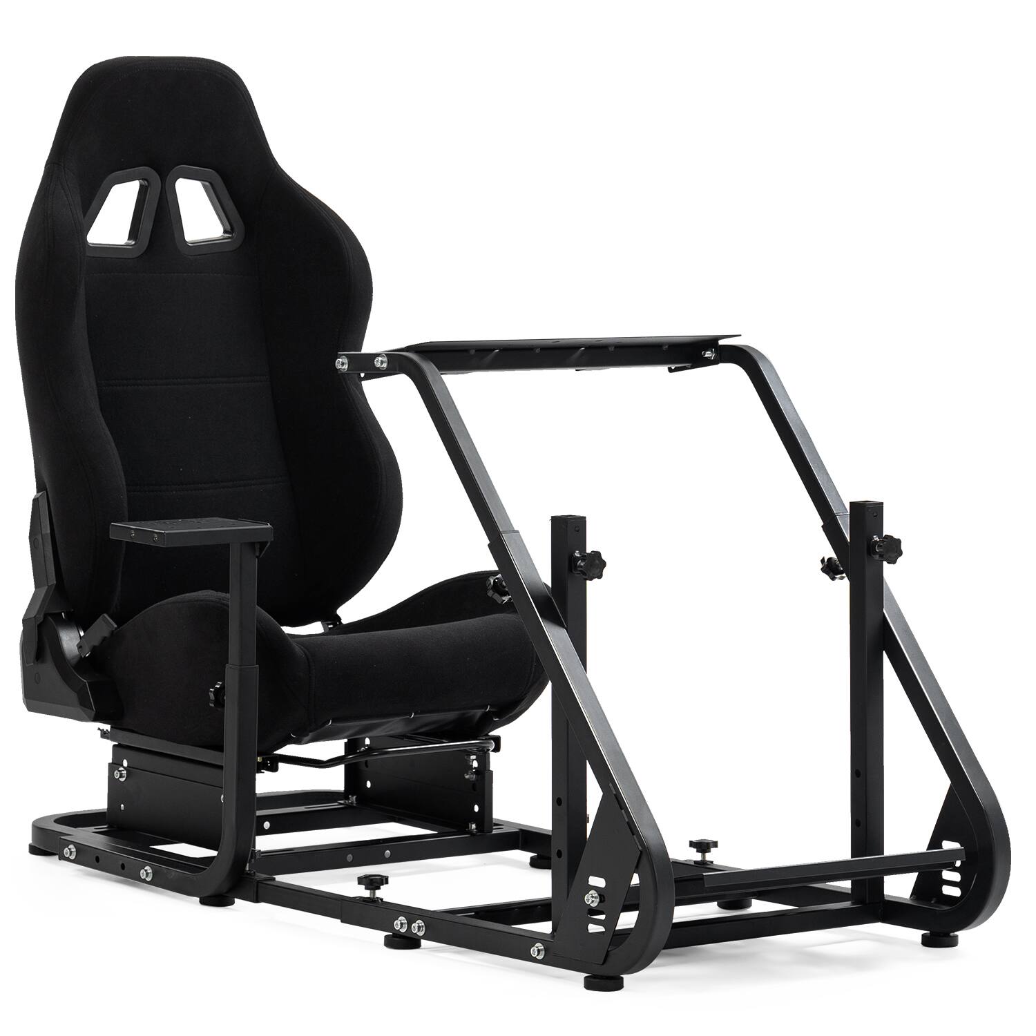 Front. Dardoo - Dardoo - Square Tube Racing Sim Cockpit Fit for Logitech G923 G29, for MOZA R9 R12 - Black - Black.