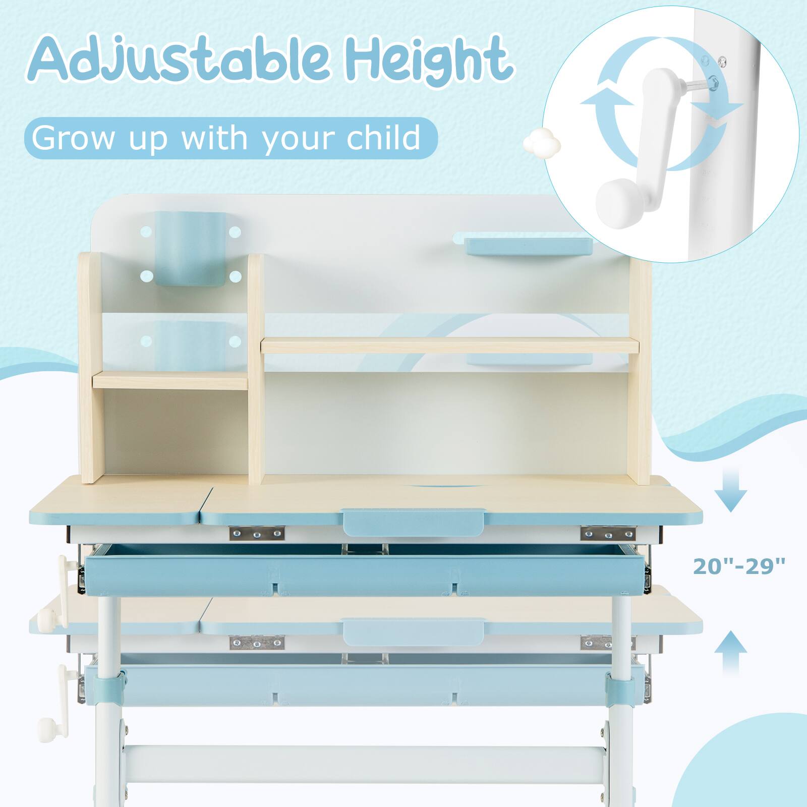 Adjustable Height  
Grow up with your child  

20" - 29"