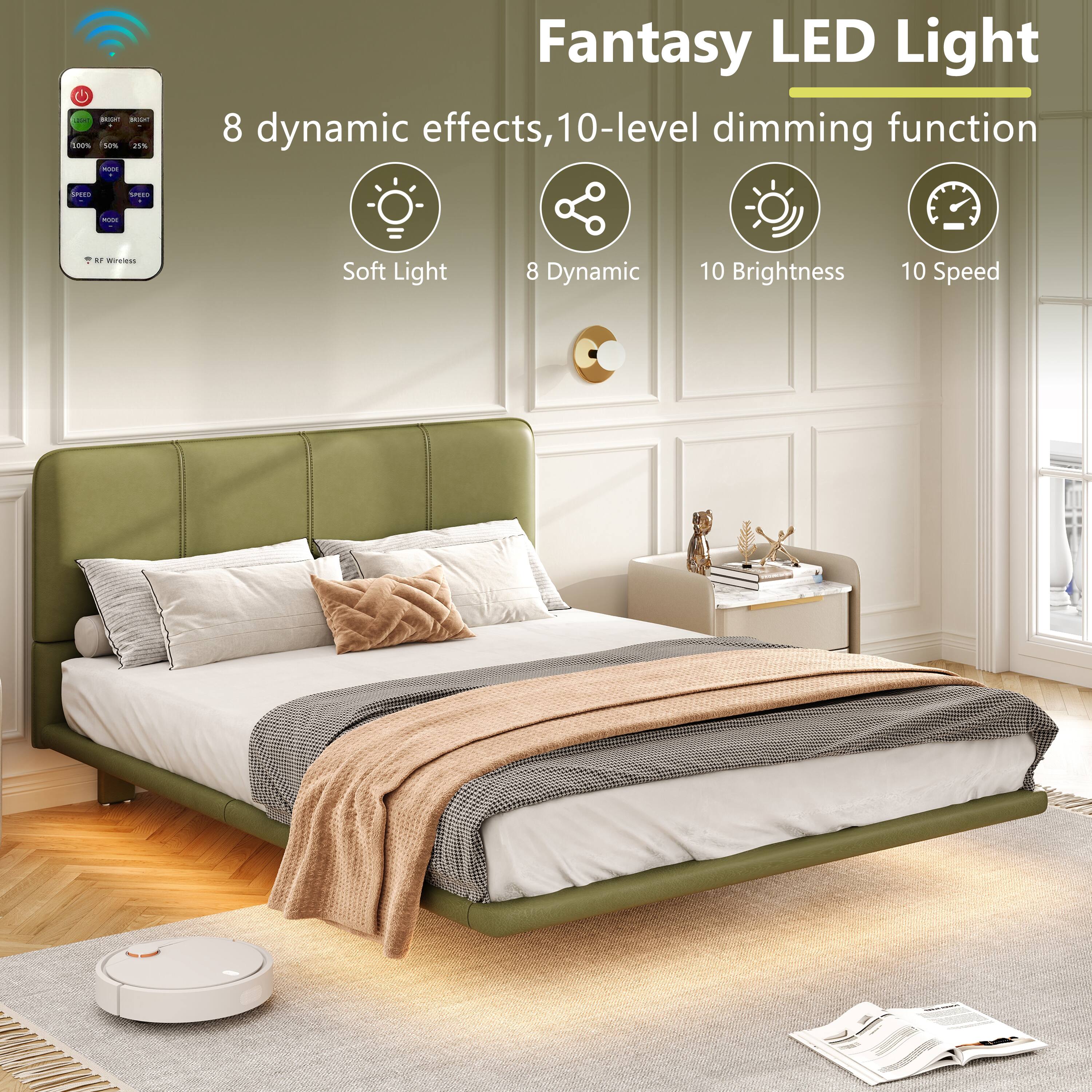 Fantasy LED Light  
8 dynamic effects, 10-level dimming function  
Soft Light  
8 Dynamic  
10 Brightness  
10 Speed