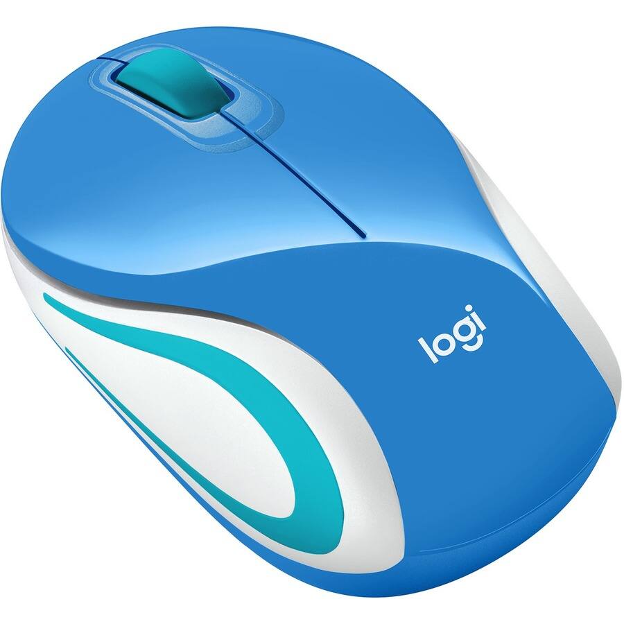 Alt View 3. Logitech - Logitech Wireless Mini Mouse M187 Ultra Portable, 2.4 GHz with USB Receiver, 1000 DPI Optical Tracking, 3-Buttons, PC / - Blue.