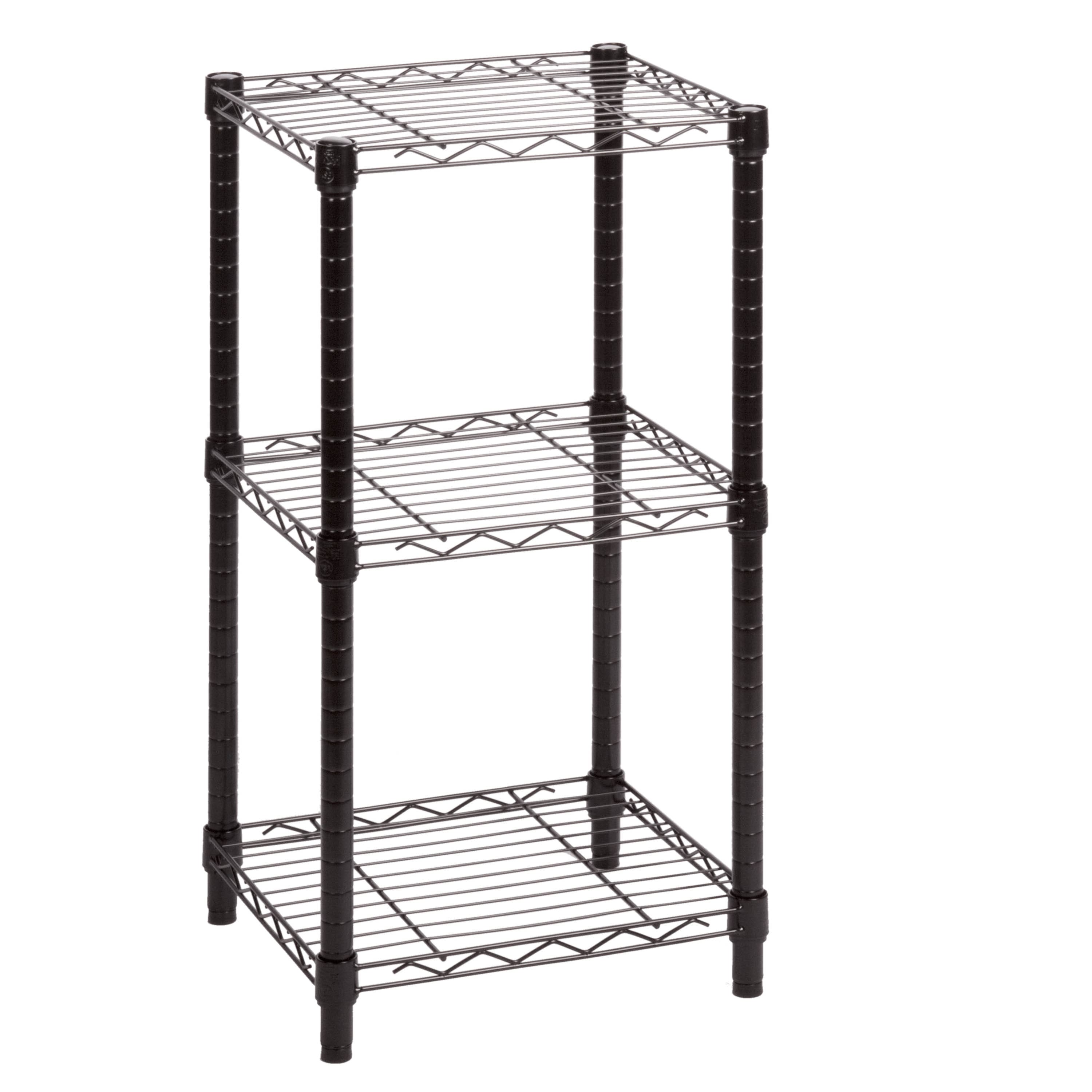 Front. Honey-Can-Do - Small 3-Tier Adjustable Storage Shelving Unit - Black.