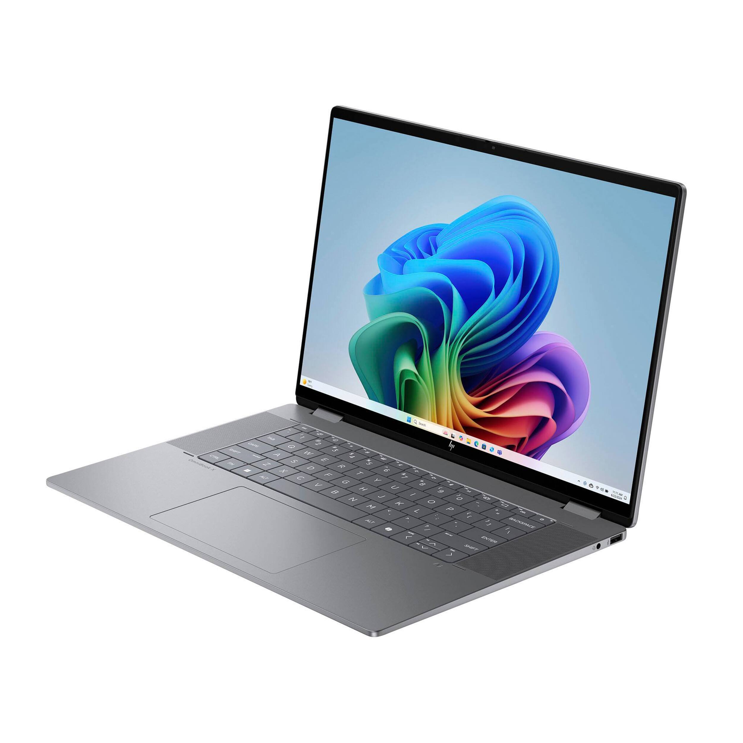 Alt View 4. HP - HP OmniBook X Flip 2-in-1 16" 2K Touchscreen Laptop,Ryzen AI 7 350,24GB RAM,2TB SSD,Backlit,Copilot,Win 11 Pro,Silver - Silver.