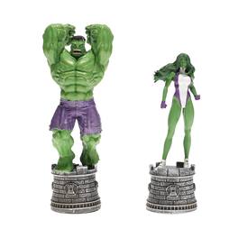 Marvel - Chess Collection Special #1 Hulk & She- Hulk | Chess Pieces Only - Green