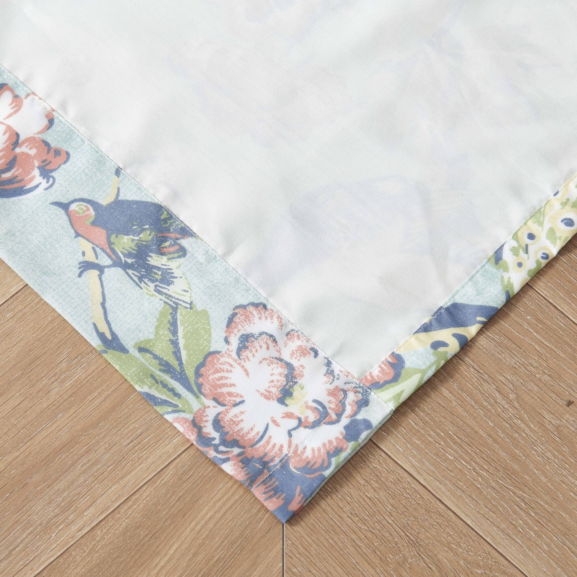 Left. Greenland Home Fashions - Pavona Enchanted Garden Curtain Panels with Tiebacks 84" by Greenland Home Fashions - Jade.