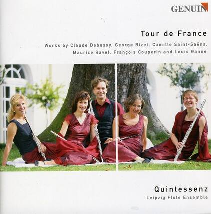 GENUIN
Tour de France
Works by Claude Debussy, George Bizet, Camille Saint-Saëns, Maurice Ravel, François Couperin and Louis Ganne
Quintessenz
Leipzig Flute Ensemble