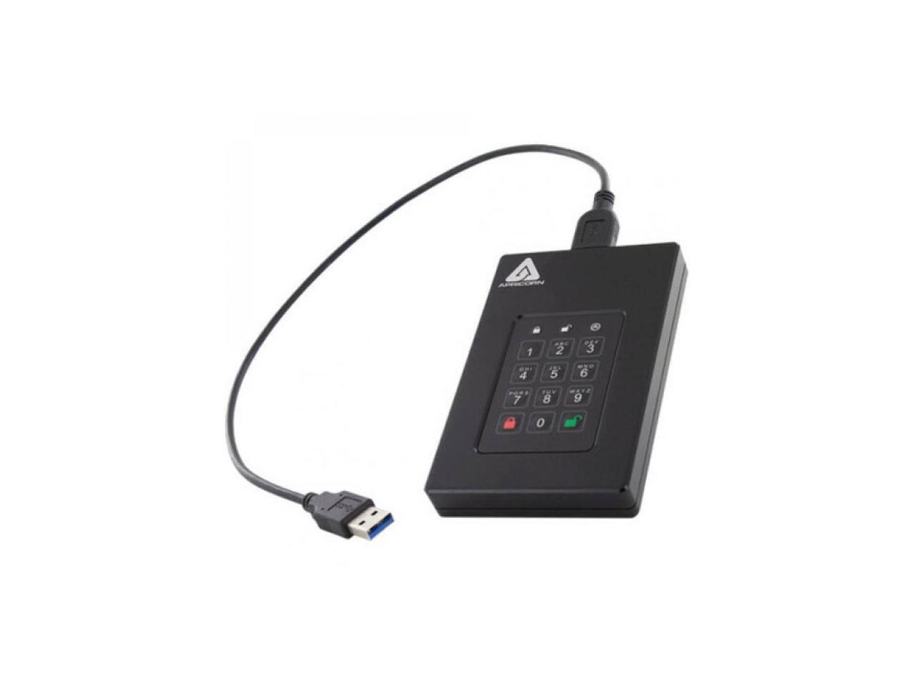 Alt View 5. Apricorn - Apricorn Aegis Fortress 4 TB Hard Drive - External - USB 3.0 - Black.