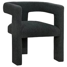 Manhattan Lane - Hellen Accent Side Chair, Fully Upholstered Boucle, Foam Cushion - Black