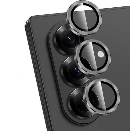 Front. SaharaCase - Samsung Galaxy Z Fold7 Camera Lens Protector | Strong Titanium | 2-Pack | - Clear.