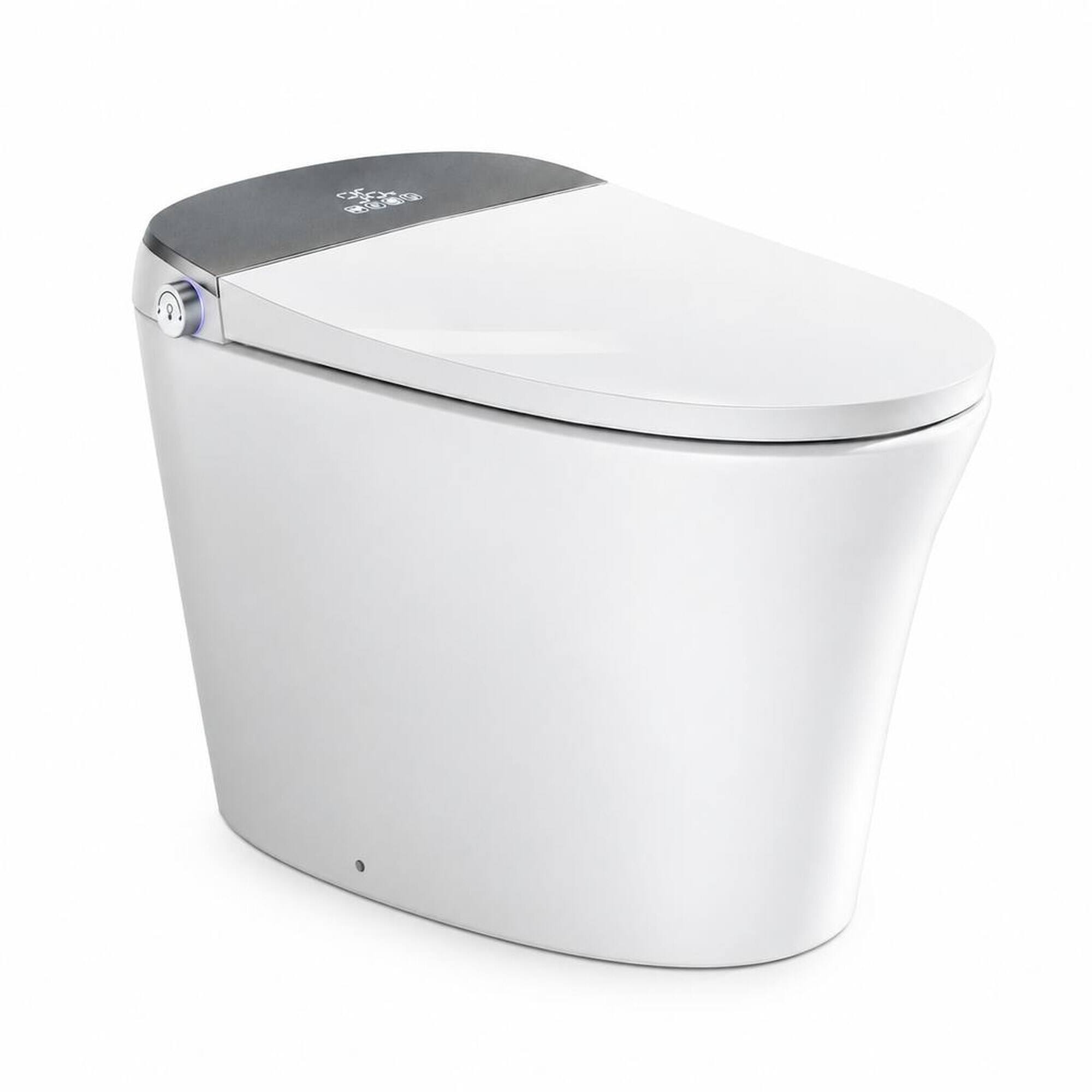 Front. RYHNUYNE - Smart Toilet With Foam Shield, Zero Water Pressure Flush Heated Seat Warm Water and Dryer Auto Flush and Close - White.