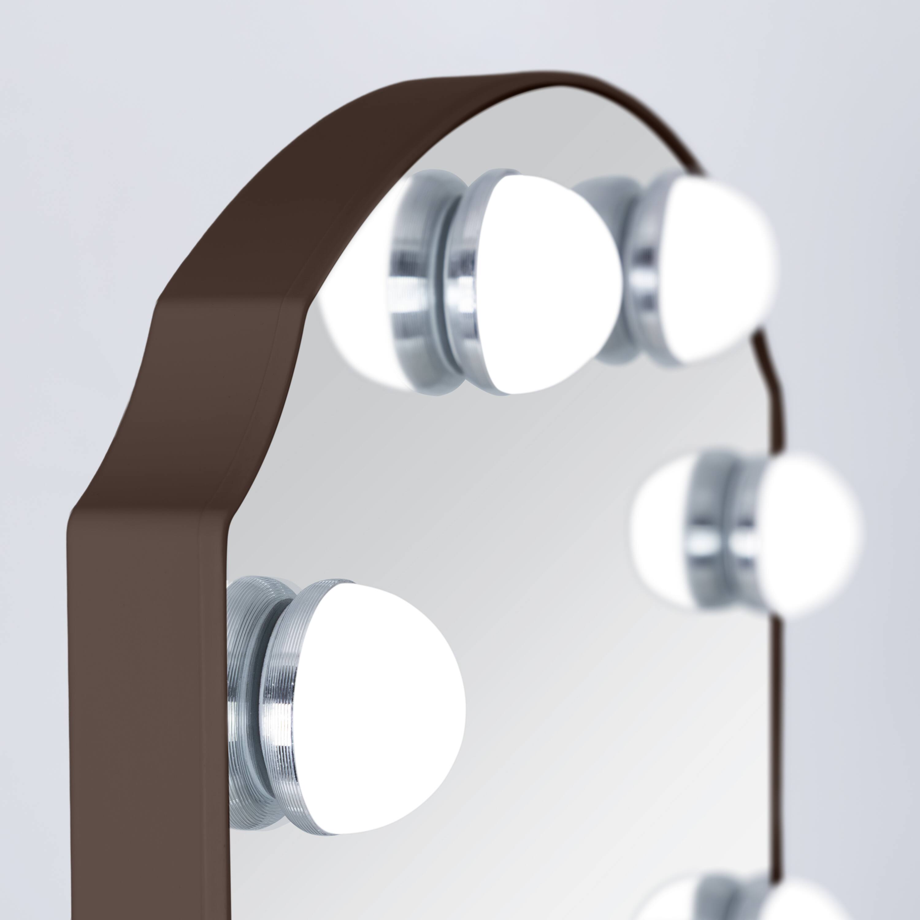 Alt View 2. Zadro - Zadro Scalloped Edge Hollywood LED Vanity Mirror 12" x 19" - Chocolate.
