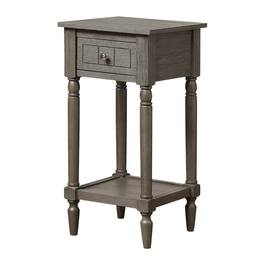 FurniFact - Accent Table, Drawer - Gray