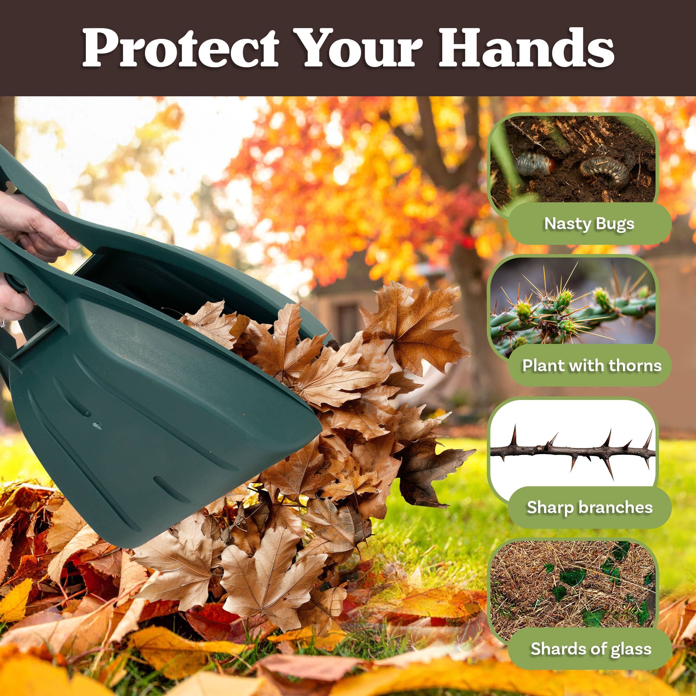 Protect Your Hands  
Nasty Bugs  
Plant with thorns  
Sharp branches  
Shards of glass