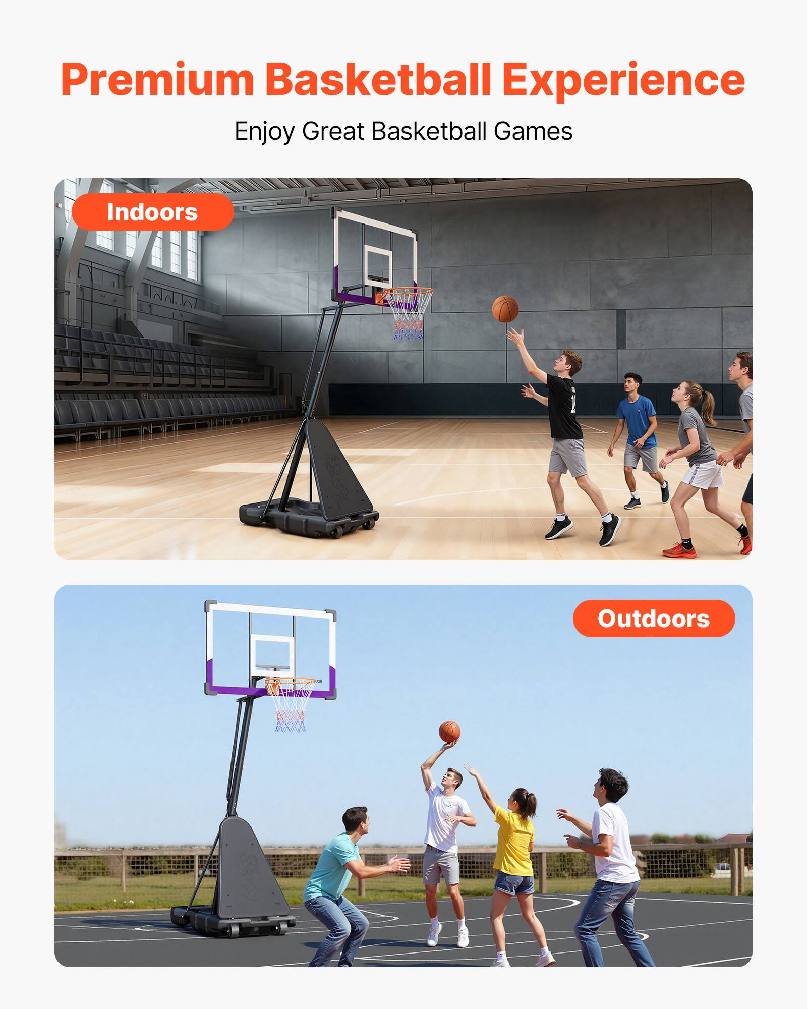 Premium Basketball Experience  
Enjoy Great Basketball Games  
Indoors  
Outdoors