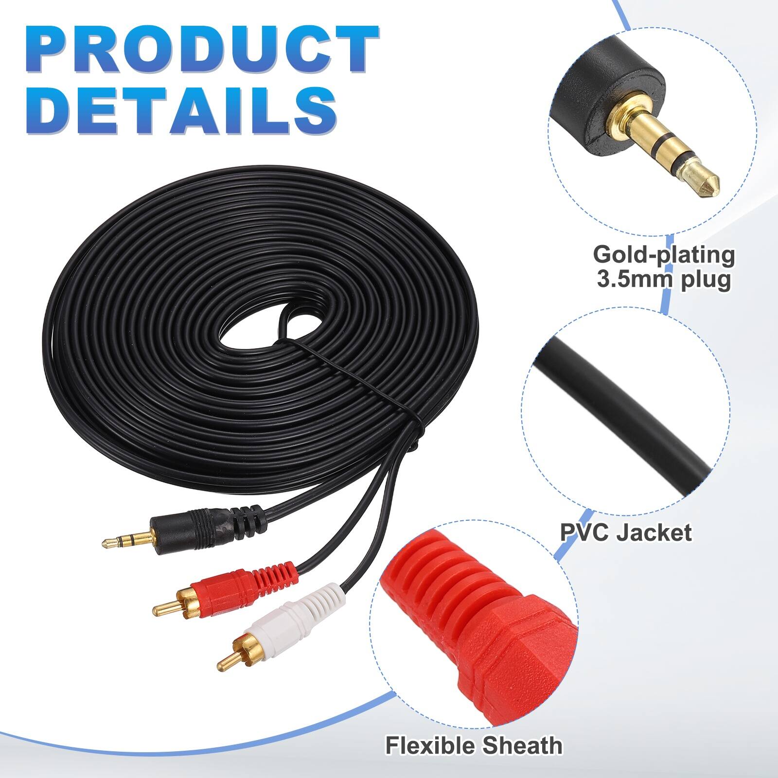 PRODUCT DETAILS

- Gold-plating 3.5mm plug
- PVC Jacket
- Flexible Sheath