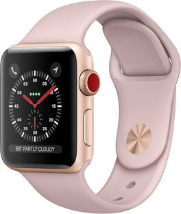 Refurbished Excellent - Apple Watch Series 3 Aluminum 38mm A1860 (GPS + Cellular) - Gold - (2017)