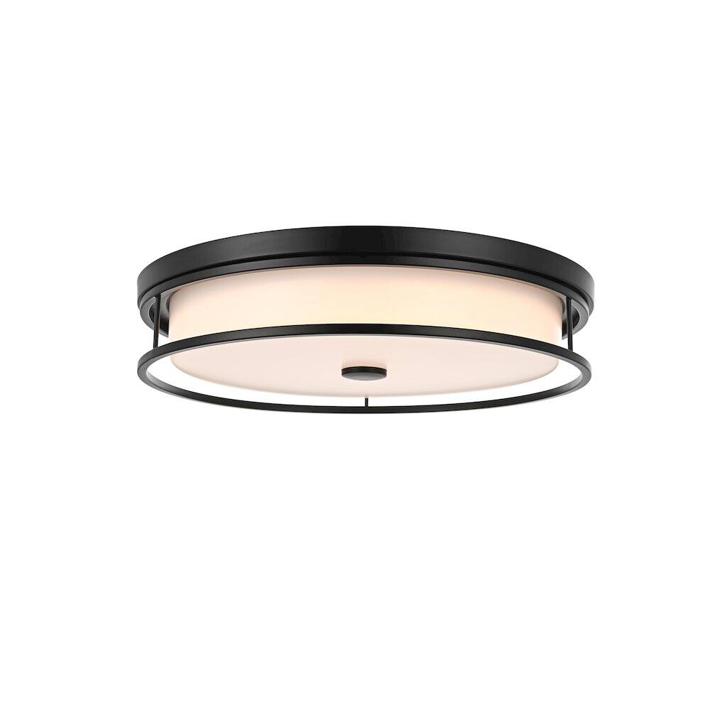 Alt View 1. Living District - Kolson 20 Inch Led Flush Mount Ceiling Light In Black - Black.