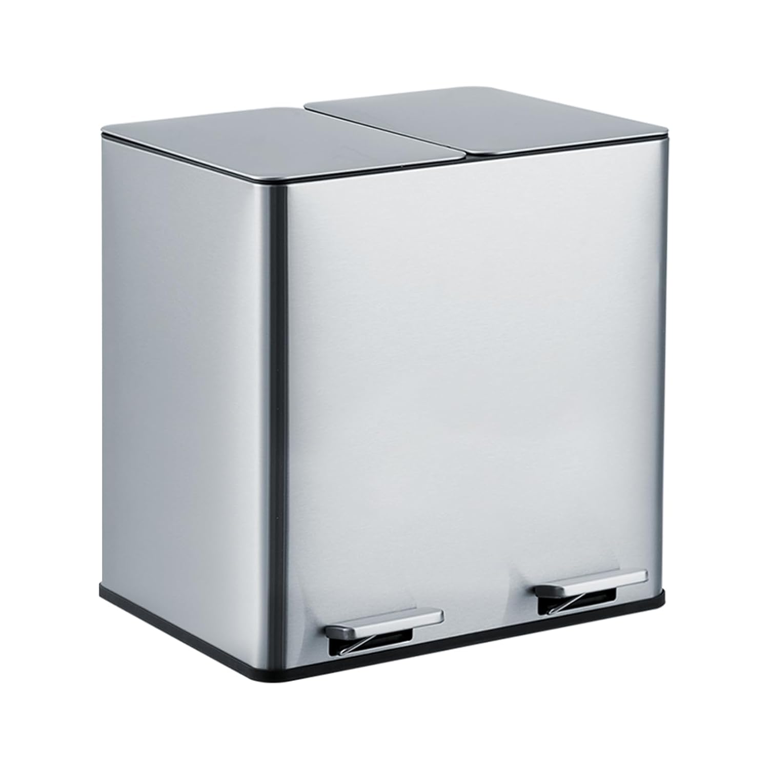 Front. Babevy - Stainless Steel Waste Bin Kitchen Trash Can 2x4 Gallon for Bathroom Bedroom Kitchen.