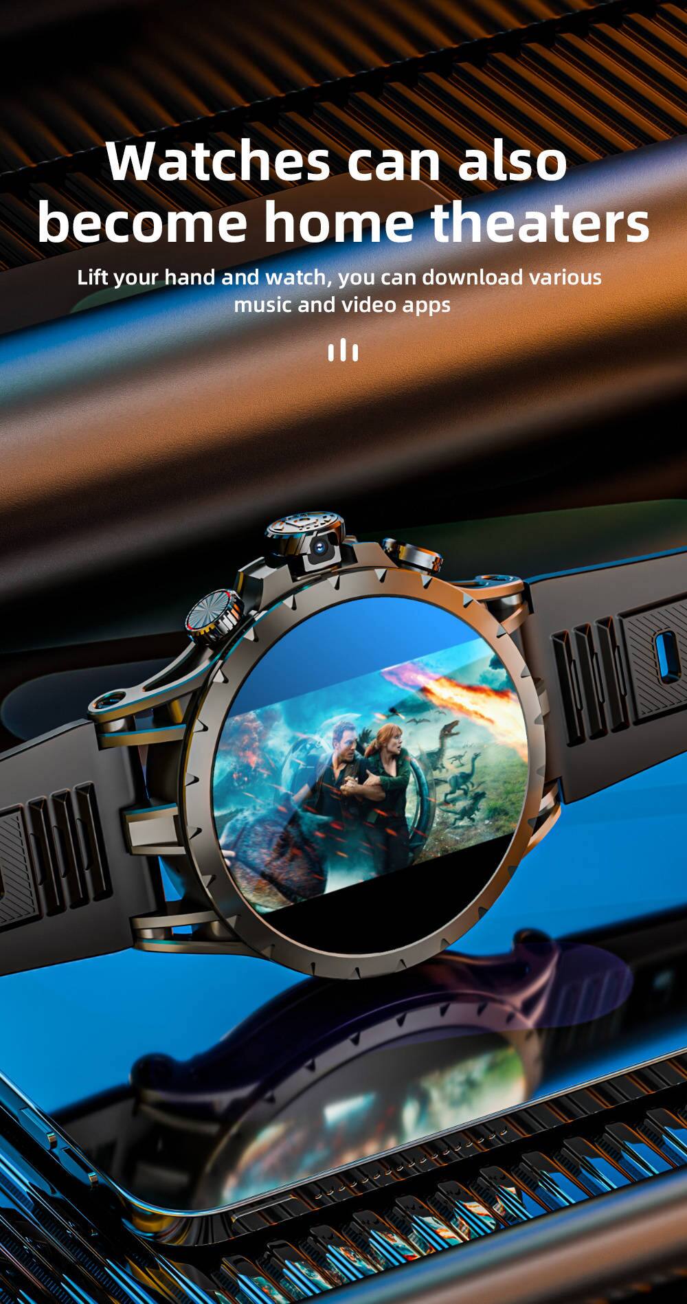 Watches can also become home theaters. Lift your hand and watch, you can download various music and video apps.