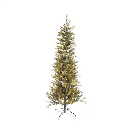 Front. Celebrations - Celebrations 1-2 Tree 7 ft. Slim LED 350 ct Majestic Fraser Fir Color Changing Christmas Tree - Green.