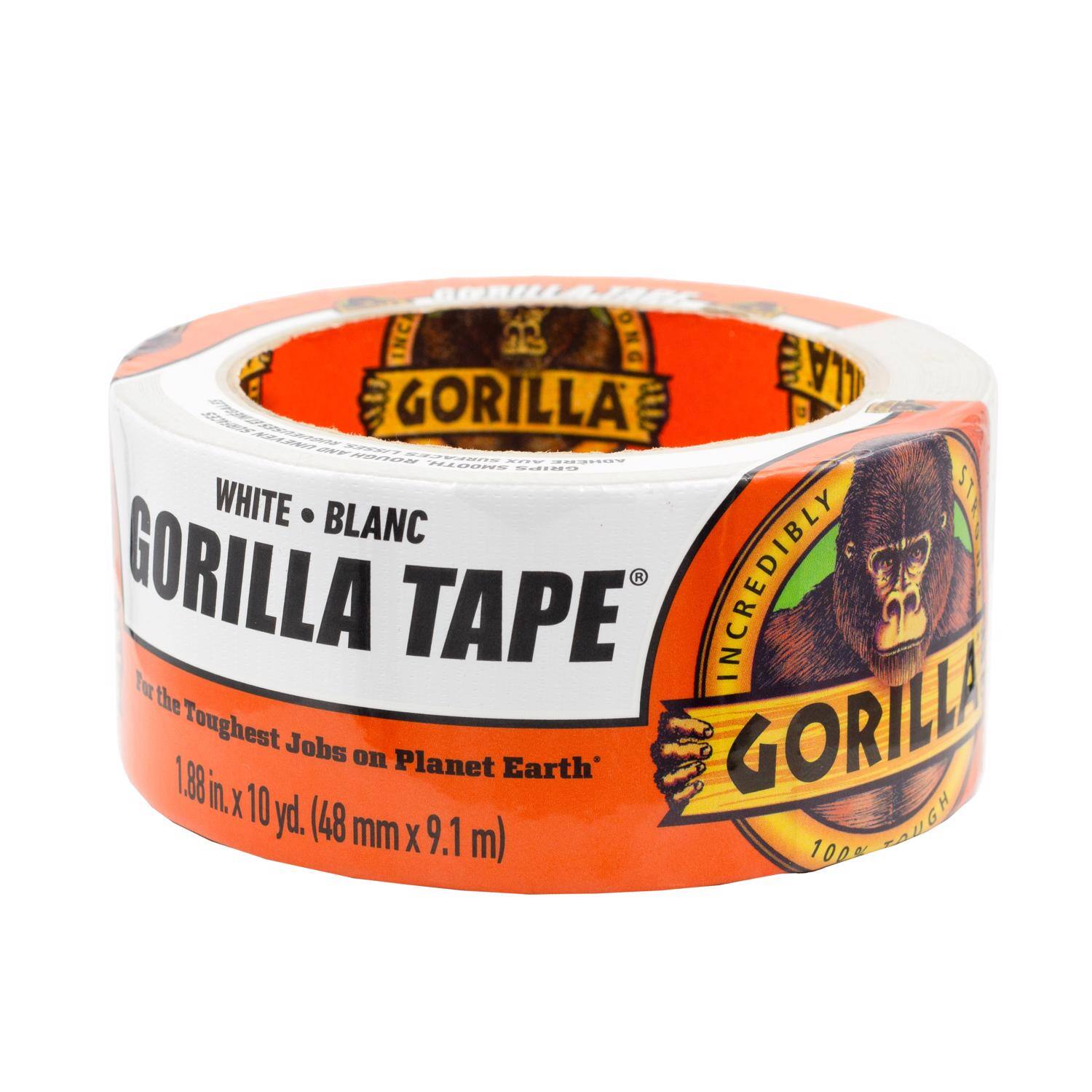 GORILLA TAPE  
WHITE • BLANC  
For the Toughest Jobs on Planet Earth  
1.88 in. x 10 yd. (48 mm x 9.1 m)  
INCREDIBLY STRONG  
100% TAPE
