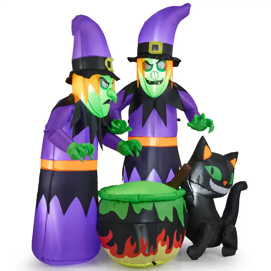 Costway Ft Inflatable Halloween Witches Blow up Scary Witch