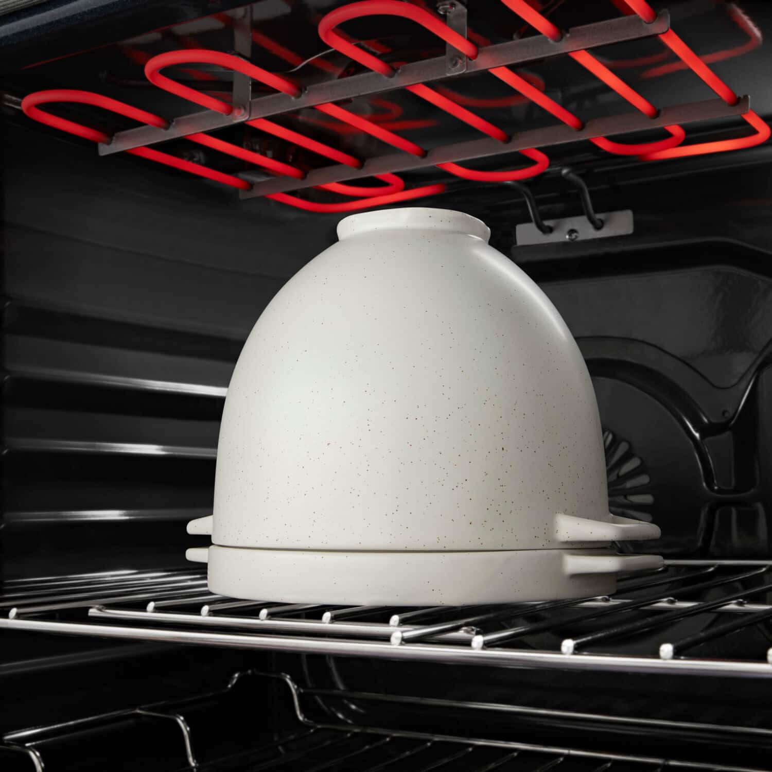 Alt View 3. KitchenAid - Bread Bowl with Baking Lid - Grey Speckled.