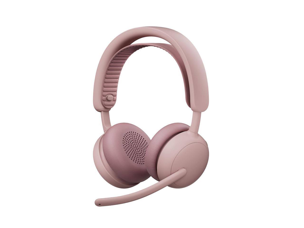 Alt View 7. Logitech - Logitech Zone Wireless 2 ES - Noise-Canceling Wireless Headset with Adaptive Hybrid ANC (Rose, UC) - Rose.