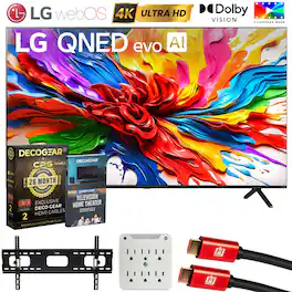 LG - 85" Class QNED Series Mini-LED 4K Smart AI webOS TV (2025) + 26 Month Extended Warranty Protection & Wall Mount Bundle