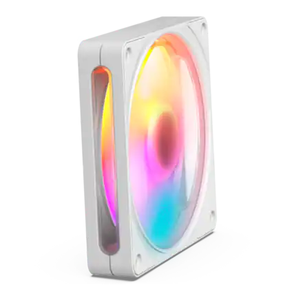 Front. NZXT - NZXT - F120 RGB Fan - 120mm PWM RGB Computer Case Fan with 8-LED Lighting - White.