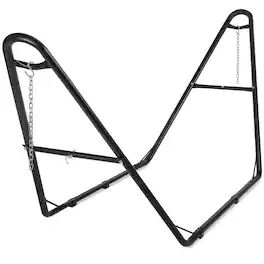 Best Choice Products - Outdoor Adjustable Steel Hammock Stand for 9-14ft Hammocks w/ Hooks, Carrying Bag, 450lb Capacity - Black