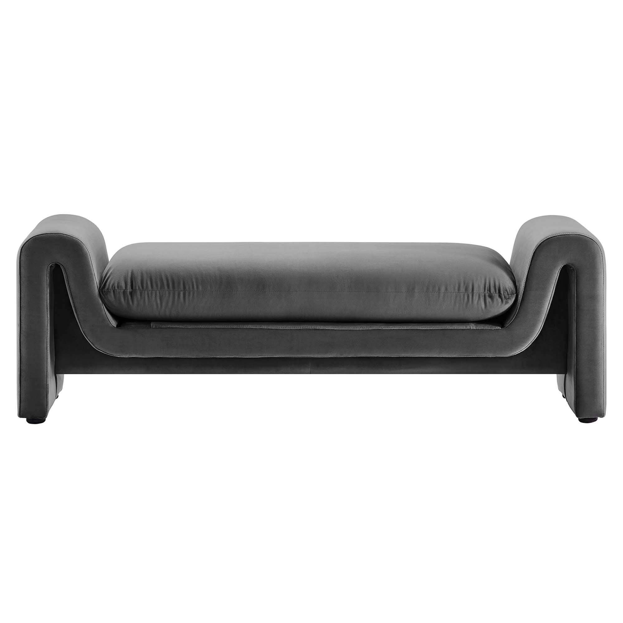 Alt View 1. Modway - Waverly Performance Velvet Bench by Modway - Gray.