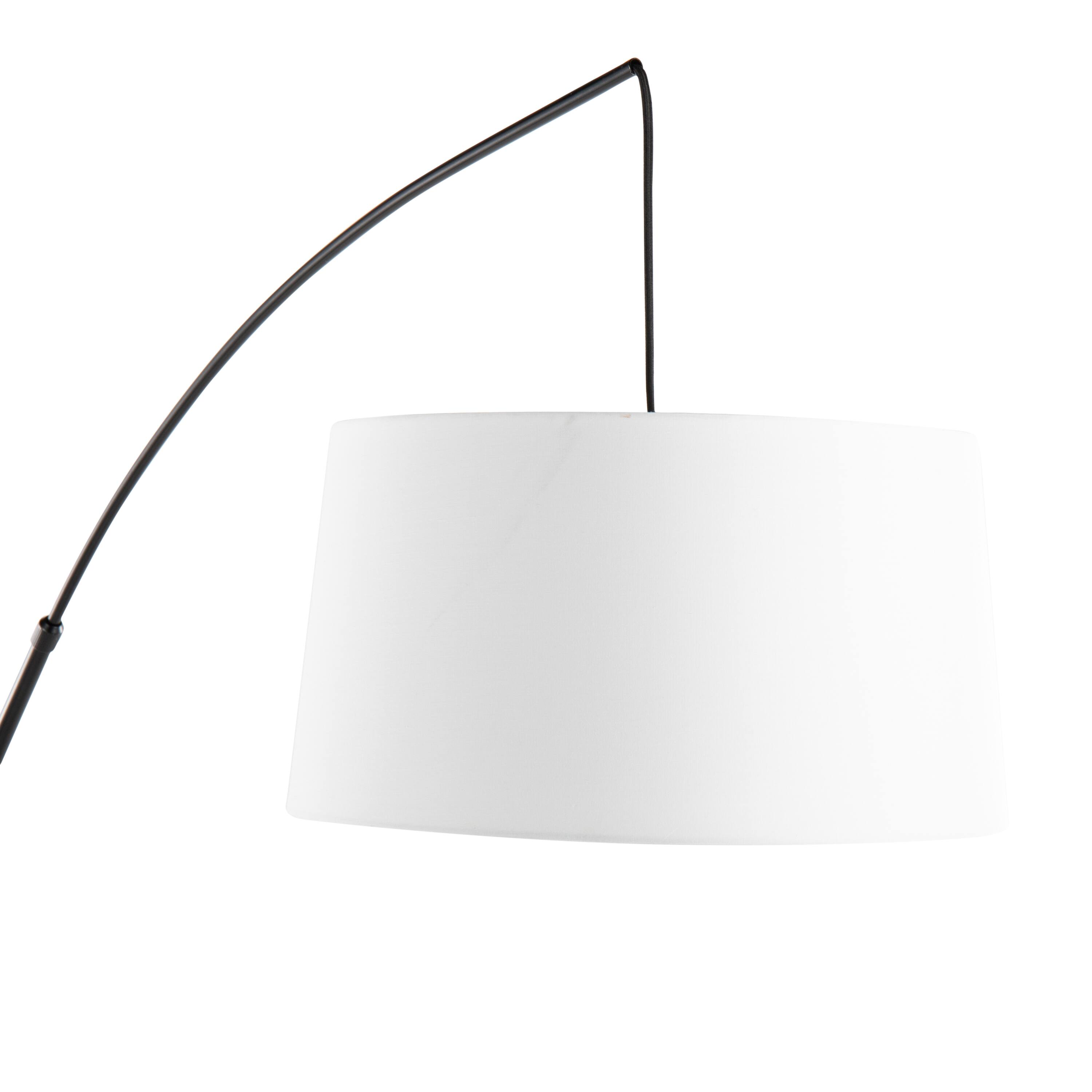 Back. Loheer - Loheer Natural Wood Floor Lamp with White Linen Shade for Living Room Bedroom Arched Standing Tall Light - Natural Wood,White.