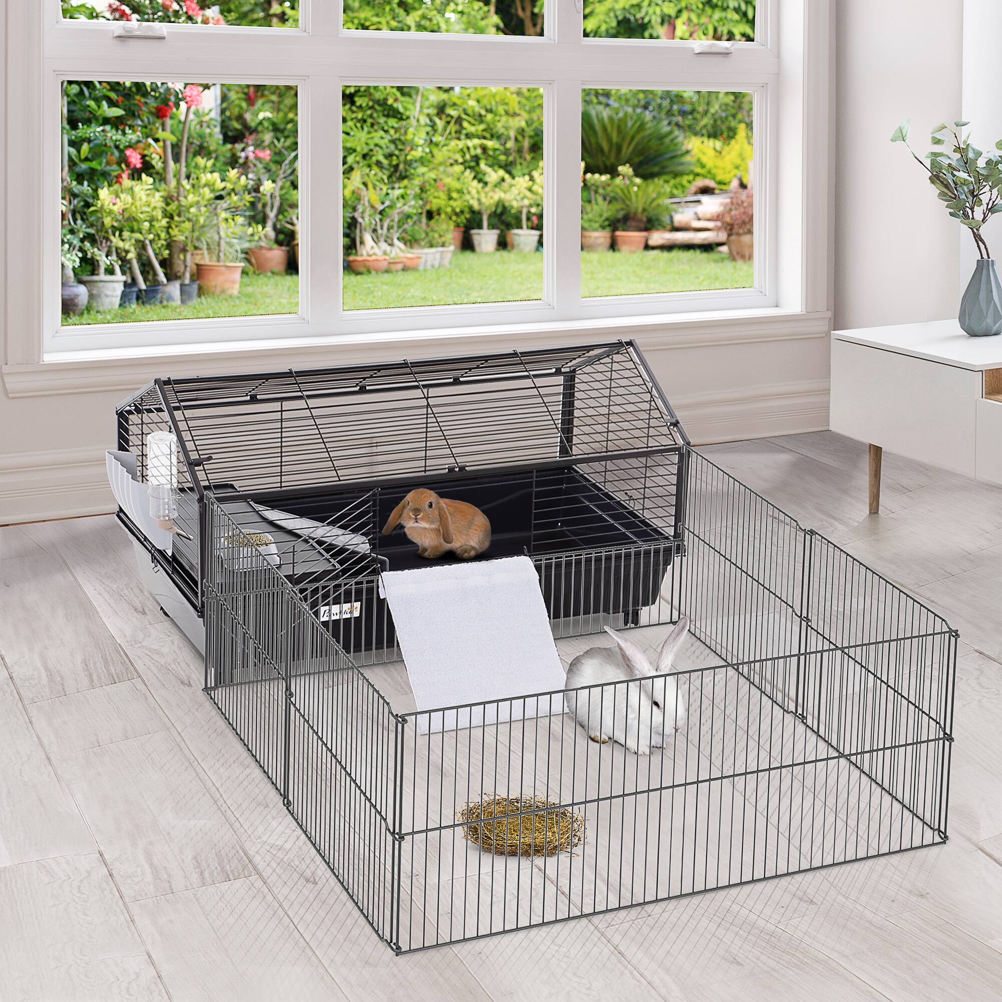 Alt View 1. Pawhut - Metal Rabbit, Guinea Pig.