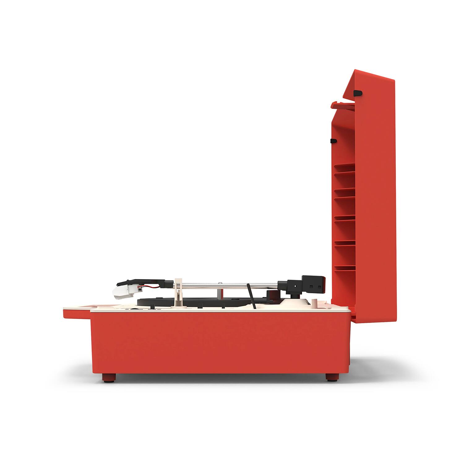 Alt View 19. Victrola - Re-Spin Sustainable Bluetooth Suitcase Record Player - Poinsettia Red.