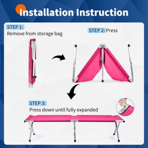 Installation Instruction

STEP 1: Remove from storage bag

STEP 2: Press

STEP 3: Press down until fully expanded