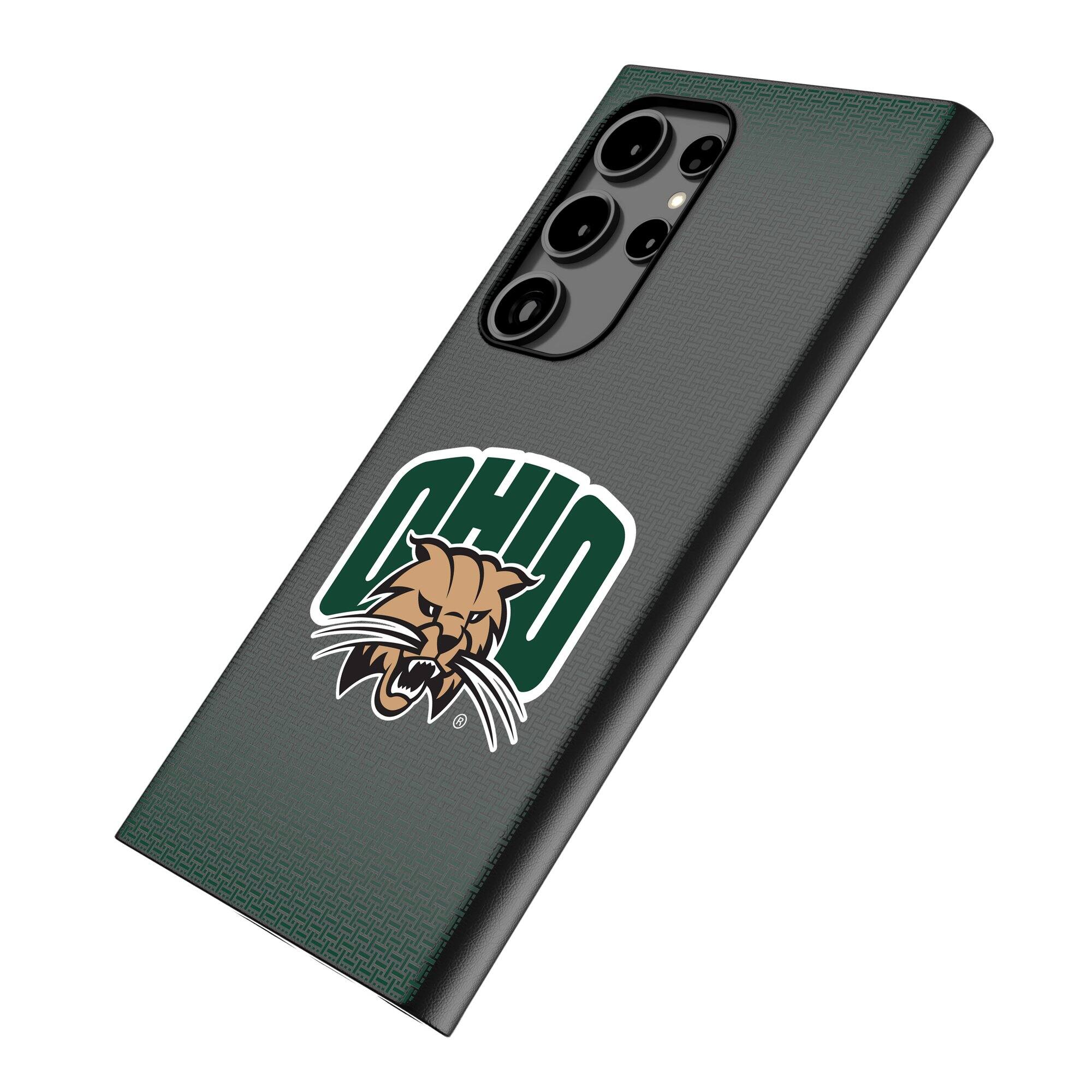 Alt View 1. Keyscaper - Ohio Bobcats Linen Galaxy Magnetic Bump Case - S24 Ultra - Black.