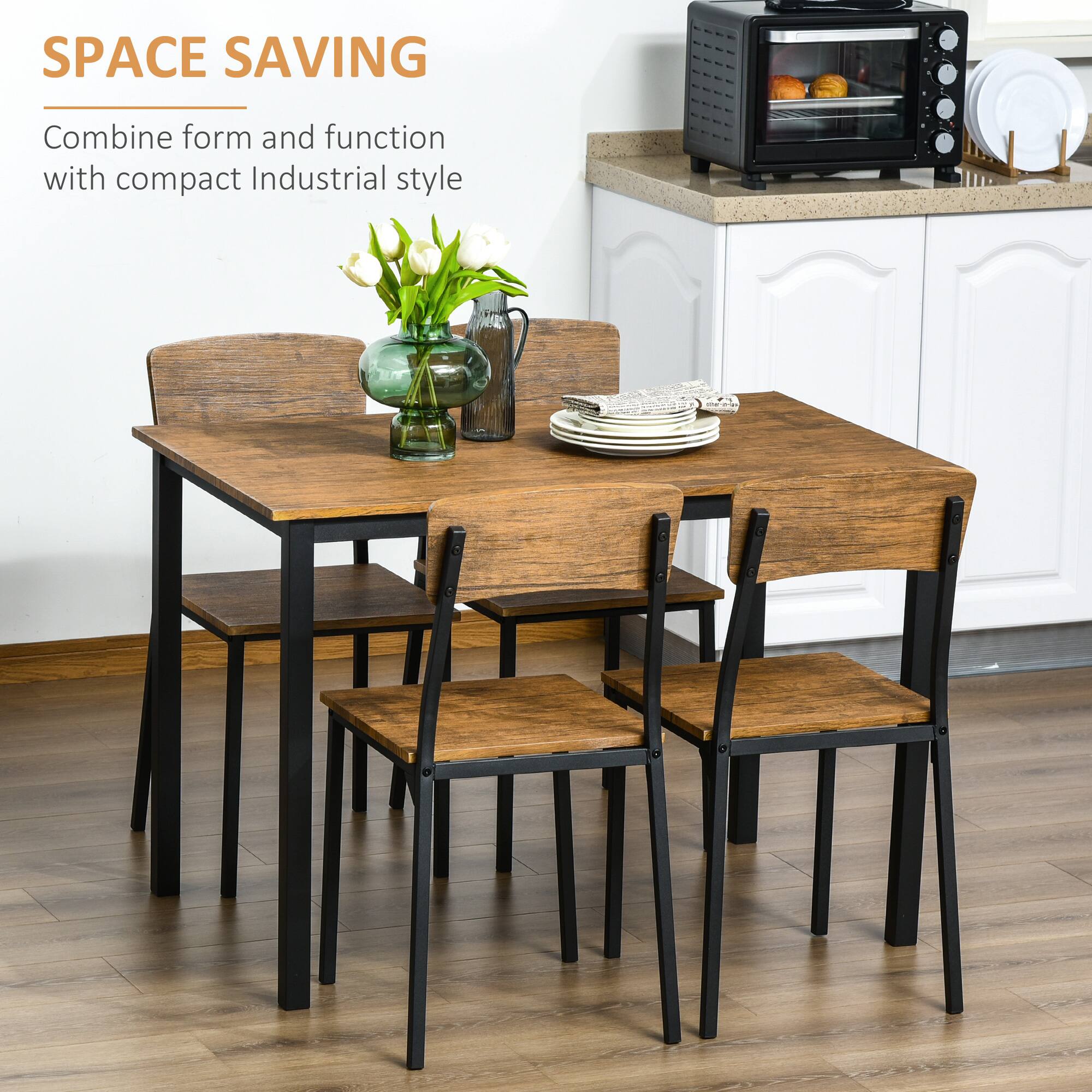 SPACE SAVING
Combine form and function with compact Industrial style